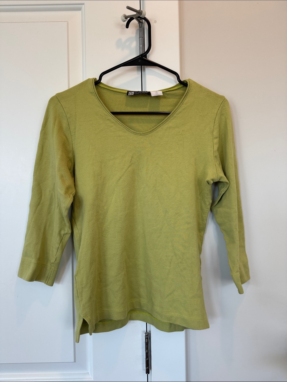 Classic V-Neck 3/4 Sleeve Top - Light Green